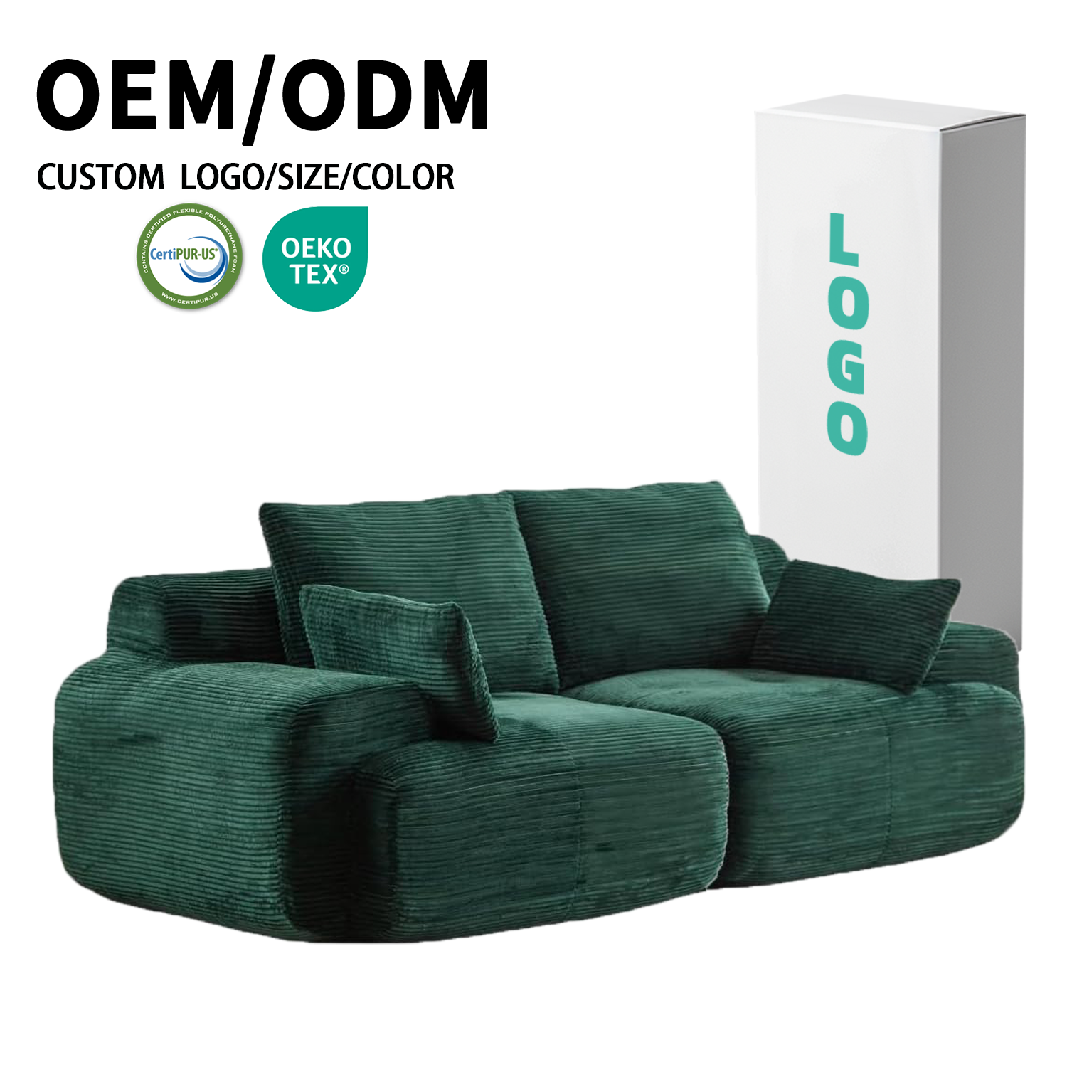 MOQ 100 Factory Custom Foam Colorful Lazy Corduroy Sofa Bed Vacuum Package Compressed Sponge Sectional Sofa for Living Room