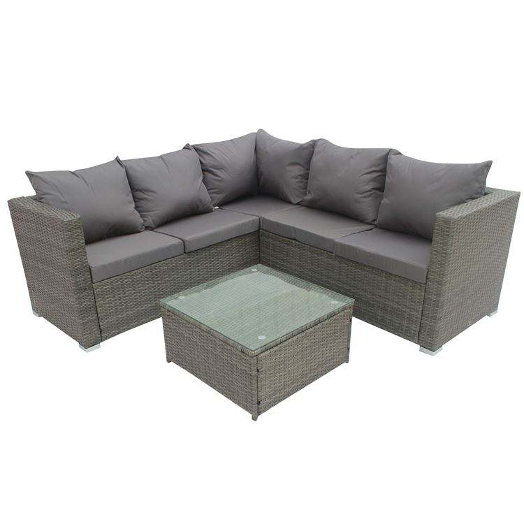 All Weather Garden Rattan Furniture Set Wicker Sofa High Quality PE Rattan L Shape