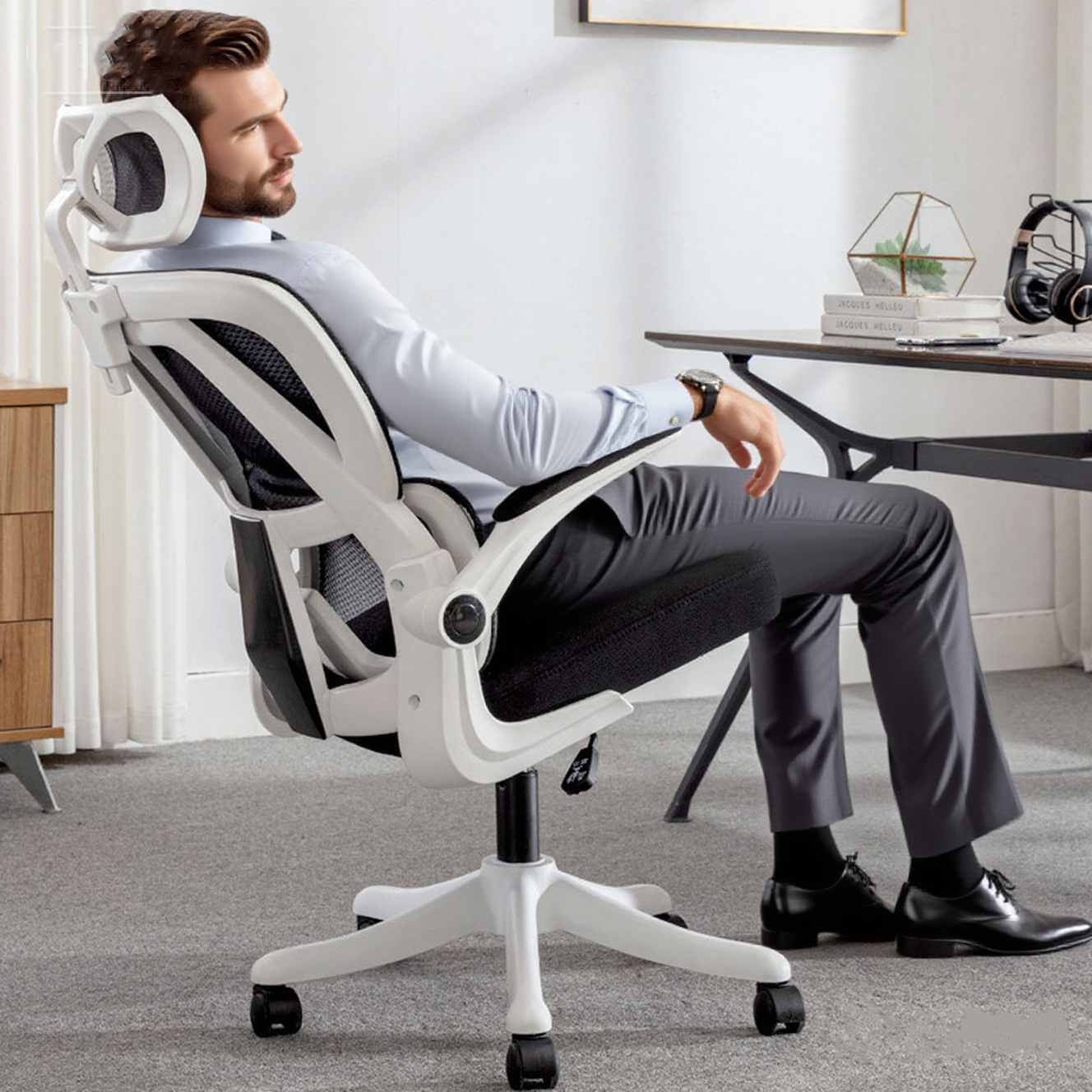 Factory Direct Sale Office Chair Big and Tall Recliner Thick Seat Mesh Support Swivel Adjustable Ergonomic High Capacity Durable